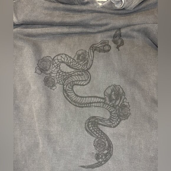 Zadig & Voltaire Sweatshirt Dress XS Black Gray Silly Bis Snake Whimsigoth Goth - Picture 11 of 14